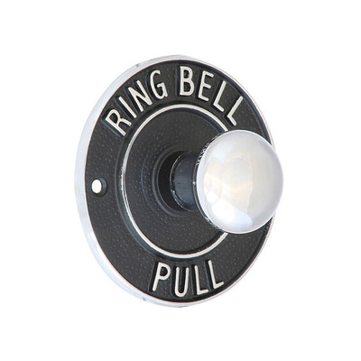 Prima Round Embossed Pull For Butlers Bell (100mm Diameter), Polished Chrome - BH1014CBC POLISHED CHROME
