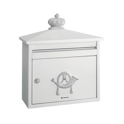 DAD Decayeux D210 Series Classic Style Post Box, White - L30405 WHITE