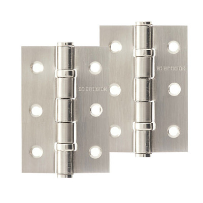 Atlantic Grade 7 Fire Rated 3 Inch Solid Steel Ball Bearing Hinges, Satin Stainless Steel - A2H322SSS (sold in pairs) SATIN STAINLESS STEEL