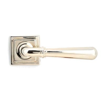 From The Anvil Newbury Door Handles On Square Rose, Polished Nickel - 46060 (sold in pairs) POLISHED NICKEL - UNSPRUNG