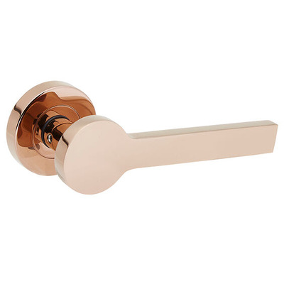 Access Hardware Novas Collection Door Handles On Round Rose, Polished Copper - B0110PCU (sold in pairs) POLISHED COPPER