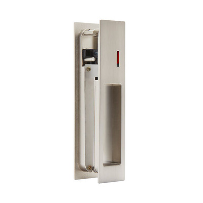 Access Hardware Vertical Sliding Door Lock Kit With Indicator For Bathroom Door, Satin Nickel - X89002SN SATIN NICKEL