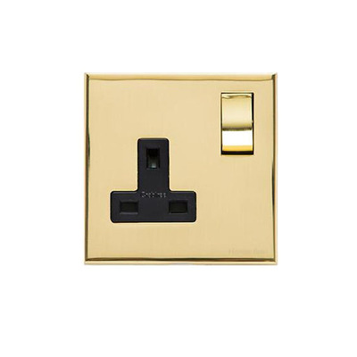 M Marcus Electrical Winchester Single 13 AMP Switched Socket, Polished Brass - W01.240.PBBK POLISHED BRASS