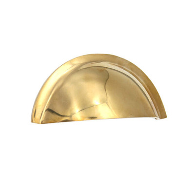 Spira Brass Cupboard Cup Handle (65mm C/C), Polished Brass Unlacquered - SB2308PBUL POLISHED BRASS UNLACQUERED