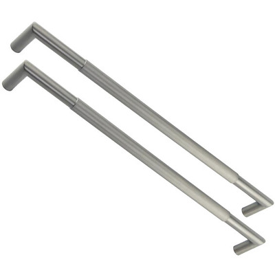 Frelan Hardware Three One Six Mitred Linear Knurled Pull Handles (600mm OR 800mm c/c), Back To Back Fixing, Gun Metal - JGM15 (sold in pairs) PVD GUN METAL - 600mm x 25mm