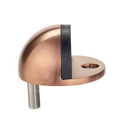 Zoo Hardware Floor Mounted Oval Door Stop With Locating Pin (45mm Diameter), Tuscan Rose Gold - ZAS06B-TRG TUSCAN ROSE GOLD - 45mm Diameter