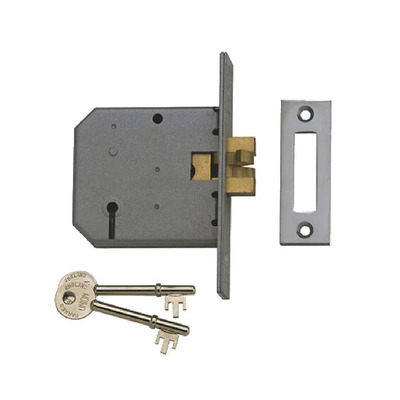 UNION 2477 3 Lever Sliding Door Lock With Claw Bolt (3 INCH), Satin Chrome - 9959 76mm (3 INCH) SATIN CHROME