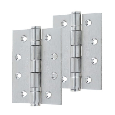 Frelan Hardware 4 Inch Fire Rated Stainless Steel Ball Bearing Hinges, Satin Stainless Steel - J9500SSS (sold in pairs) 4 INCH - SATIN STAINLESS STEEL