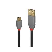 Image of Lindy 0.15m USB 2.0 Type C to A Adapter Cable, Anthra Line