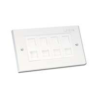 Image of Lindy CAT5e Double Wall Plate with 4 x RJ-45 Shuttered Socket, Unshiel