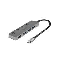 Image of Lindy 4 Port USB 3.2 Type C Hub with On/Off Switches