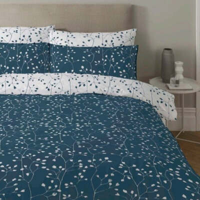 Polycotton Floral Blue Reversible - Extra Large Single Duvet Cover Set – The Big Little Duvet Co.