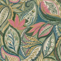 Image of Paisley Leaves Wallpaper Pink Holden 13440