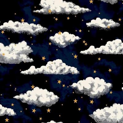 Stars and Clouds Wallpaper Navy Arthouse 923907
