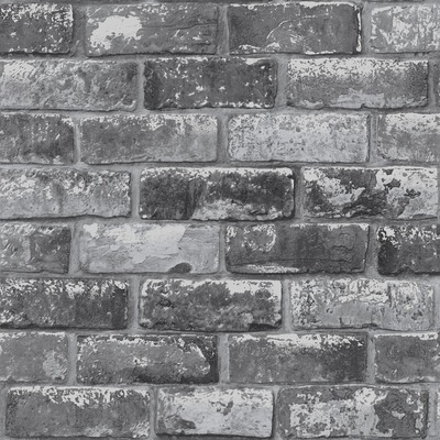 Brick Effect Wallpaper Slate Grey Debona 6753
