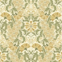 Hjarterum Ojvind Arts and Crafts Inspired Wallpaper Cream Olive Beige Galerie 83117