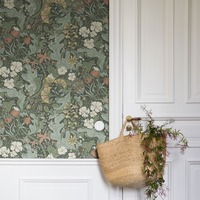 Image of Hjarterum Elise Arts and Crafts Inspired Wallpaper Green Blue Galerie S83103
