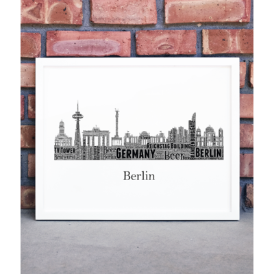 Personalised Berlin Skyline Word Art Print