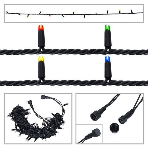 LED String Light Rubber Connectable Design in Multi-Colour - 20m