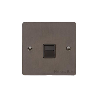 M Marcus Electrical Elite Flat Plate 1 Gang Telephone & Data Sockets, Matt Bronze - T09.966.BK-S MATT BRONZE - SECONDARY LINE