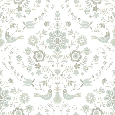 Britt Woodland Damask Vinyl Wallpaper Neutral Fine Decor FD26513
