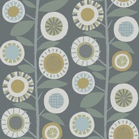 Sisu Floral Geometric Wallpaper Grey Fine Decor FD26553