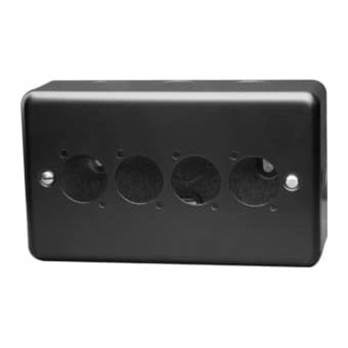 Double Gang Plate and Box for D Series Connectors - 4 Way Horizontal