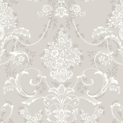 Amelie Floral Damask Wallpaper Grey Rasch 260253
