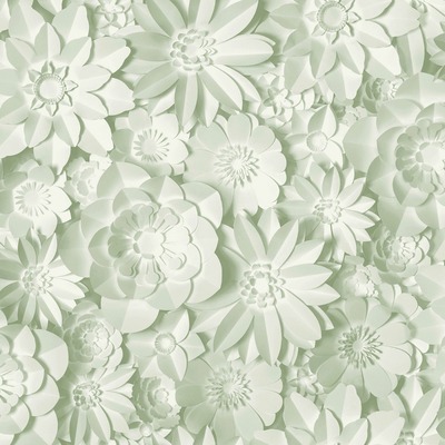 Dimensions Floral Wallpaper Sage Green World of Wallpaper WOW43755
