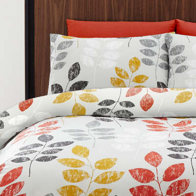 Polycotton Grey Leaf - Extra Large Single Duvet Cover Set – The Big Little Duvet Co.