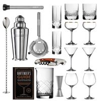 18 Piece Cocktail Bar Kit and Glasses-161777 