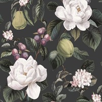 Pyrus Floral Wallpaper Charcoal Holden 13891