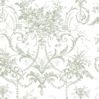 Laura Ashley Tuileries Wallpaper Sage Green 130112