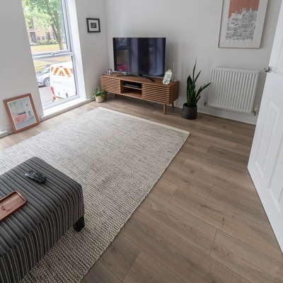 Grey Beige Oak 12mm Classic Laminate Flooring