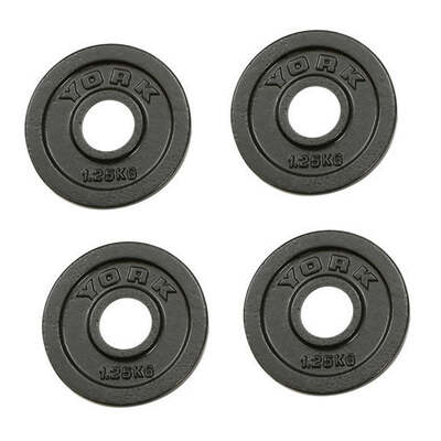 York 4x 1.25kg Hammertone Cast Iron Olympic Plates