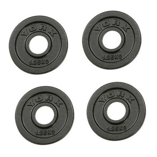 York 4x 1.25kg Hammertone Cast Iron Olympic Plates