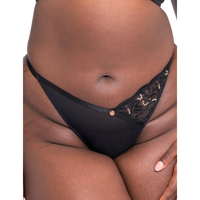 Scantilly by Curvy Kate Ornate Thong - Black - S - 10
