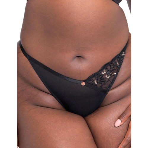 Scantilly by Curvy Kate Ornate Thong - Black