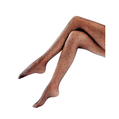 Pretty Polly Continuity Fashion Pinspot Tights - Black - One Size
