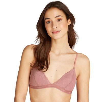 Calvin Klein Modern Lace Lined Triangle Bra - Red Grape