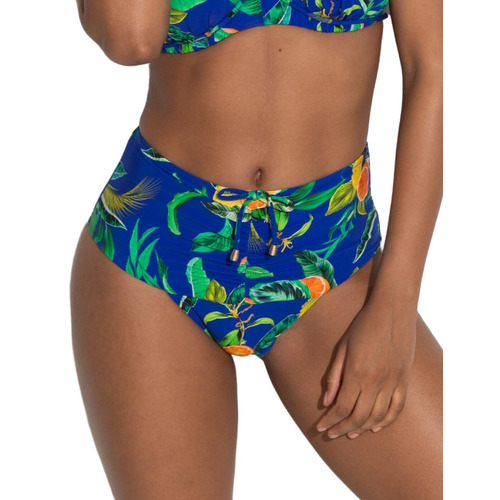 Pour Moi Santa Cruz High Waist Bikini Brief - Blue Tropical