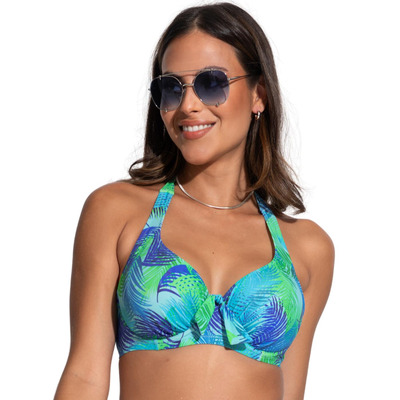 Pour Moi Aruba Halter Bikini Top - Aqua Palm