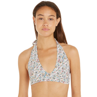 Tommy Hilfiger TH Monogram Triangle Bikini Top - TH Multi Monogram Calico