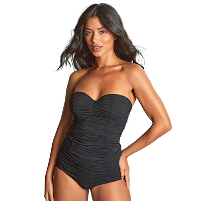 Panache Tulle Marilyn Twist Bandeau Swimsuit - Black