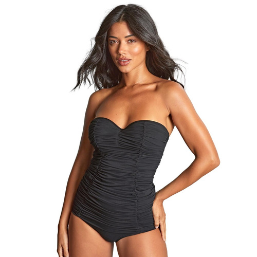 Panache Tulle Marilyn Twist Bandeau Swimsuit - Black