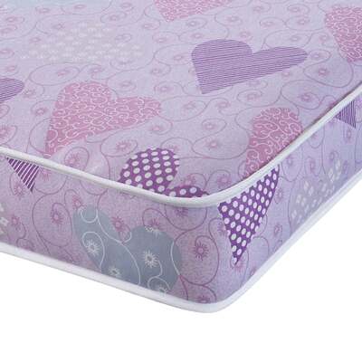 Starlight Beds™ &pipe; Children's Pink Hearts Foam Free Comfort Mattress - 2ft6 by 5ft9 Shorty Mattress – Starlight Beds™