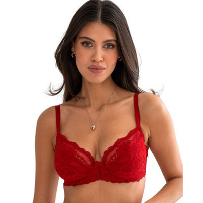 Pour Moi Fleur Balcony Bra - Red