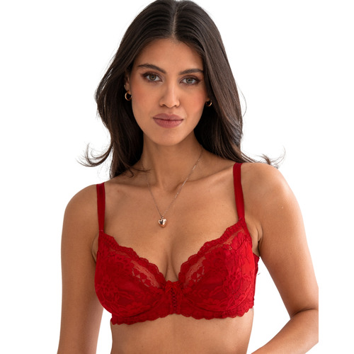 Pour Moi Fleur Balcony Bra - Red