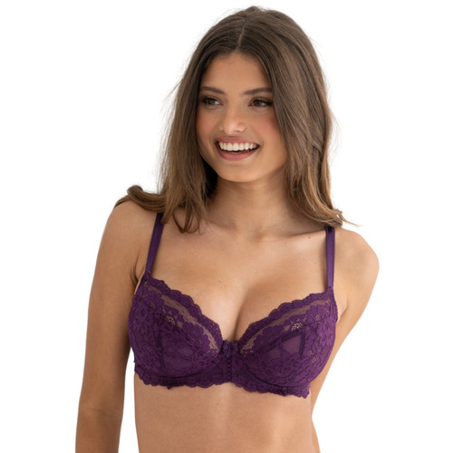 Pour Moi Fleur Balcony Bra - Plum