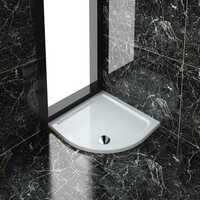 ELEGANT 800x800mm Ultra – Slim Stone Resin Quadrant Shower Tray + 90mm Waste